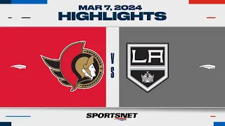 NHL Highlights | Senators vs. Kings - March 7, 2024