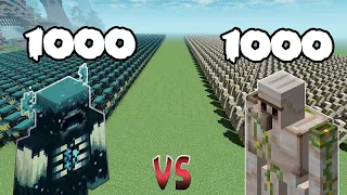 Minecraft 100 warden vs 100 iron golem|| 😈