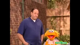 Tony Soprano has a panic attack on sesame street