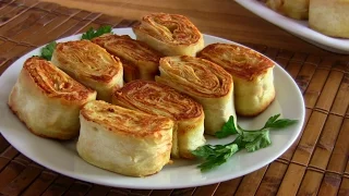 РУЛЕТИКИ из ЛАВАША С КУРИЦЕЙ и СЫРОМ.Горячая закуска.