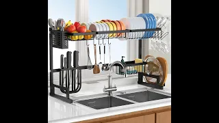 Kaome Stainless Steel 2 Tier Over The Sink Dish Drying Rack