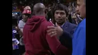 Finally Manny Pacquiao Floyd Mayweather Meet Face to Face, Miami Heat Game January 27 2015