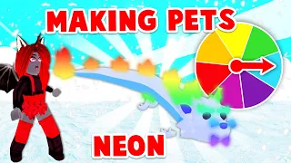 Making This Pet NEON Based On A MYSTERY WHEEL In Adopt Me! (Roblox)