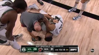 Giannis SERIOUS Ankle Injury Vs Miami Heat