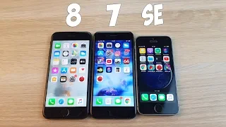 IPHONE 8 VS IPHONE 7 VS IPHONE SE - ТЕСТ В ANTUTU BENCHMARK