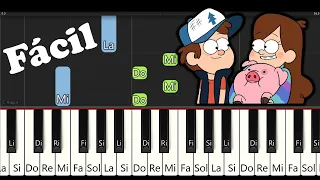 Intro de Gravity Falls en Piano 🎹 TUTORIAL con Notas | Easy Theme Song