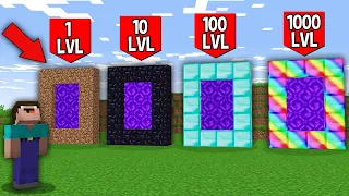 Minecraft NOOB vs PRO: WHICH RAREST PORTAL WILL NOOB UNBLOCK FOR 1000LVL VS 100LVL VS 10LVL VS 1LVL?