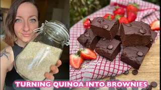 The BEST Vegan Chocolate Brownie made using QUINOA 🔥 Oil Free, Gluten Free & Refine Sugar Free