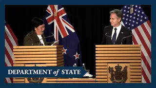 Secretary Blinken holds a joint press availability with New Zealand Foreign Minister Nanaia Mahuta