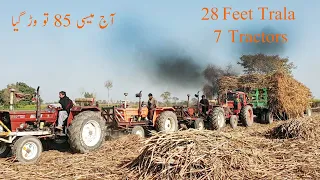 Best of amazing  Rescuing tractor stuck in field 7 tractors pulling together 28 feet long trailer