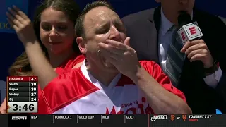 2022 Nathan's Hot Dog Eating Contest FULL CONTEST Joey Chestnut CHOKES PROTESTER 15TH TITLE