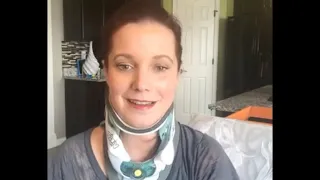 Shanann chatting about Thrive after her neck surgery in September 2017