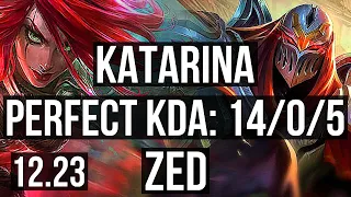 KATA vs ZED (MID) | 14/0/5, Legendary, 1500+ games, 1.6M mastery | EUW Diamond | 12.23