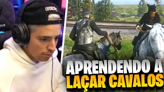 THOMAS TEVEZ APRENDENDO A LAÇAR CAVALOS BRAVOS! LOUD CORINGA JOGANDO RED DEAD!!