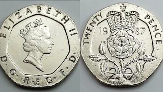 UK 1987 20 Twenty Pence Coin VALUE + REVIEW