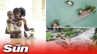 India flooding, 189 killed and four million left homeless as devastating torrents rip