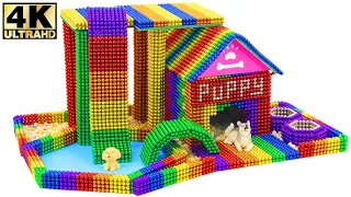 Magnet Caterpillar - How to Build a Dog House with Slide and Swimming Pool by Magnetic Balls - DIY