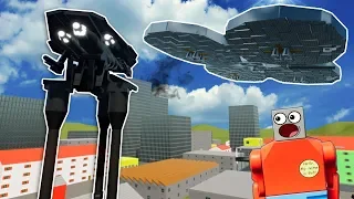 ALIEN MOTHERSHIP ATTACKS LEGO CITY! - Brick Rigs Multiplayer Gameplay - Alien Invasion Survival