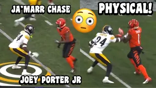 Ja’Marr Chase Vs Joey Porter Jr GOT PHYSICAL! 🤬 Steelers Vs Bengals 2023 highlights