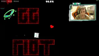 Шок!!! @DolphyGeometryDash ребитнул Bloodbath с первой попытки!!!!!!! 😨😨😨