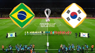 BRAZIL vs KOREA - 1/8 FINAL - FIFA World Cup 2022 - Full Match All Goals | eFootball PES Gameplay
