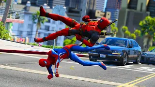 GTA 5 Spiderman Epic Jumps #1 - Spider-Man Gameplay & Stunt, Action Fails