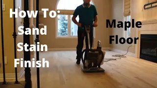 How To Sand Stain Finish Maple Floor. Varathane Weathered Oak Stained, Satin Urethane (Ep#7)