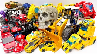 Full TRANSFORMERS Yellow & Red Car: BUMBLEBEE, OPTIMUES PRIME, DINOSAUR - Rise of BEASTS Stopmotion