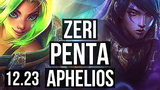 ZERI & Yuumi vs APHELIOS & Lulu (ADC) | Penta, 69% winrate, 20/3/7 | KR Grandmaster | 12.23