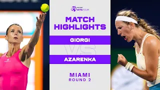 Camila Giorgi vs. Victoria Azarenka | 2023 Miami Round 2 | WTA Match Highlights