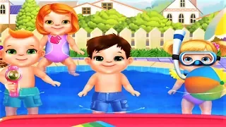 BABYSITTER MADNESS Fun Swimming In The Pool - Baby Care Games For Kids