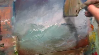Oil painting. Seascape. Stormy Sea. Part 1.