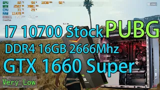 Acer Nitro N50-610 I7 10700 + 16GB DDR4 2666Mhz + GTX 1660 Super PUGB FPS testing 1080P Full HD