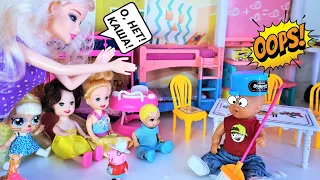 ONE DAY BABYSITTER IN KINDERGARTEN🤣 Katya and Max are a cheerful family! Funny BARBIE Dolls Darinelk