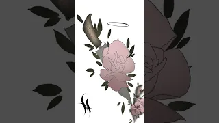 Rose and dagger traditional tattoo designs | Procreate speed drawing