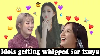 everyone is whipped for chou tzuyu (idols reacting to tzuyu's beauty)