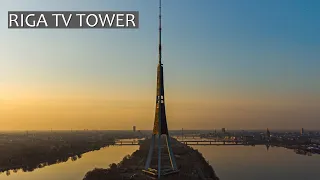 Riga TV Tower drone perspective (4K)