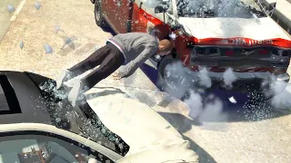 No Seatbelt Car Crashes #4 - GTA 4 (Slow-Motion)