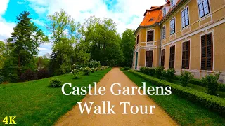 Castle Gardens Walking Tour | 4K | ASMR | Nature Hike | Slow TV | Pure Sounds Of Walk | Spring