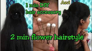 2 min easy hairstyle|DIY hair accessory in 1 min|college/party hairstyle|Asvi