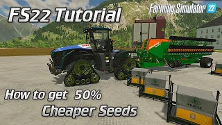 FS22 Tutorial - How to Get Cheap Seeds - Farming Simulator 22