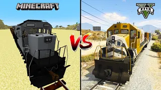 GTA 5 TRAIN VS MINECRAFT TRAIN - WHO IS BEST?