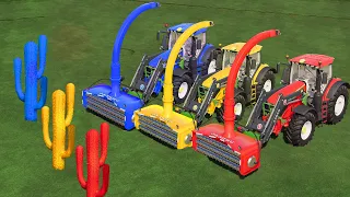 LAND OF CACTUS! WOOD CHIPPER vs COLORED CACTUS! | Farming Simulator 19