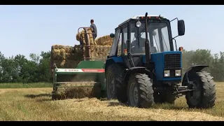 Трактор МТЗ 82.1 Летом прессовали сено  и  Пресс подборщик сипма /Yazın balya yapıyoruz .