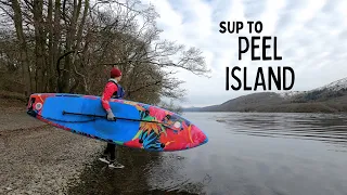 Stand Up Paddle Boarding on Coniston - Adventure to Peel Island, Lake District UK