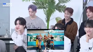 Seventeen reaction to itzy icy dance performance ver.