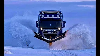 PLOW TRUCK DRIVING FURTHEST NORTH IN THE WORLD. PART 1. AT THE NORTH CAPE NORWAY. NRK  "BRØYT I VEI"