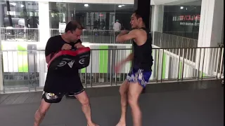 Sam-A Muay Thai speed kicks at Evolve MMA in Singapore