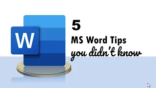 5 MS Word Tips you didn't know