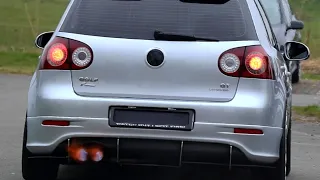 Insane loud Volkswagen Golf MK5 GT ( pops and bangs ) (Flames)